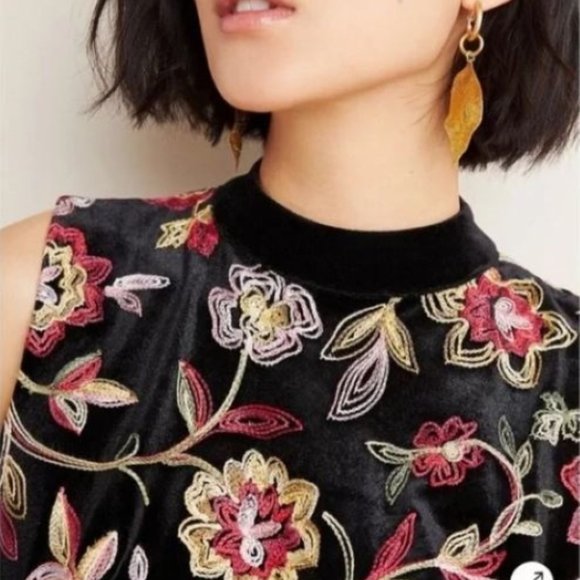 Anthropologie Eva Franco Black Velvet Sutton Top Size M - Picture 7 of 14